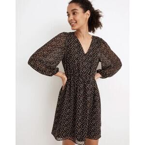 Madewell Georgette Button-Front Mini Dress in Adorable Ditsy SZ 3X